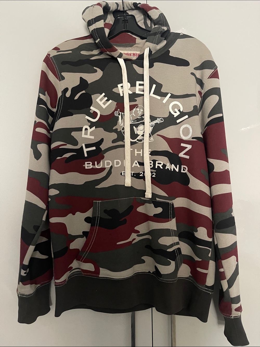 True Religion Men’s Camo Hoodie - Olive, Maroon, Black, Gray